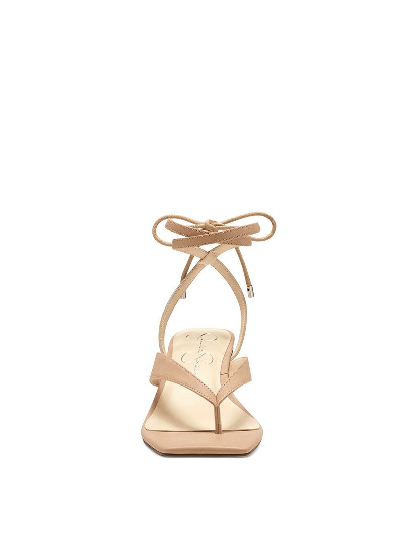 Sandalias Jessica Simpson Sitelli Medio Heel Feminino Bege | 63051KLNT