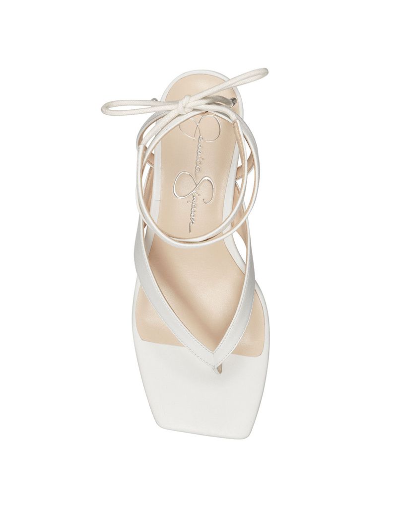 Sandalias Jessica Simpson Sitelli Medio Heel Feminino Branco | 91423GBSM