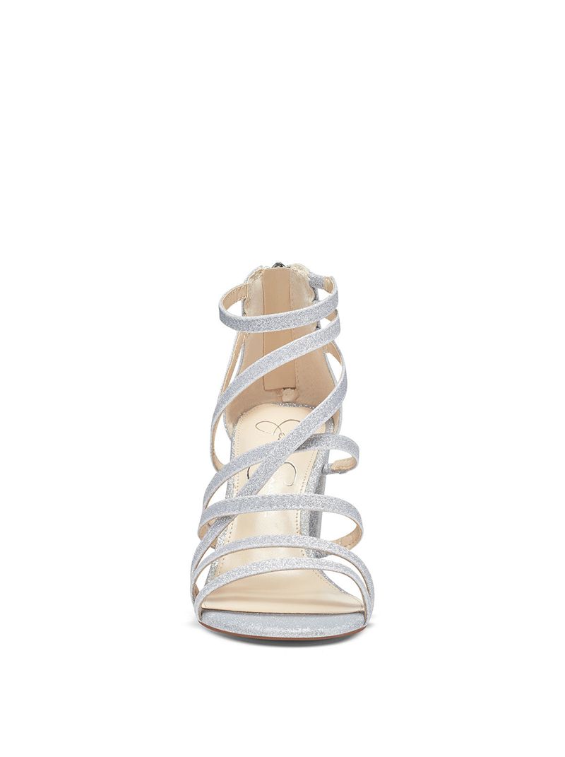 Sandalias Jessica Simpson Stassey Feminino Prateadas | 16095TRPX