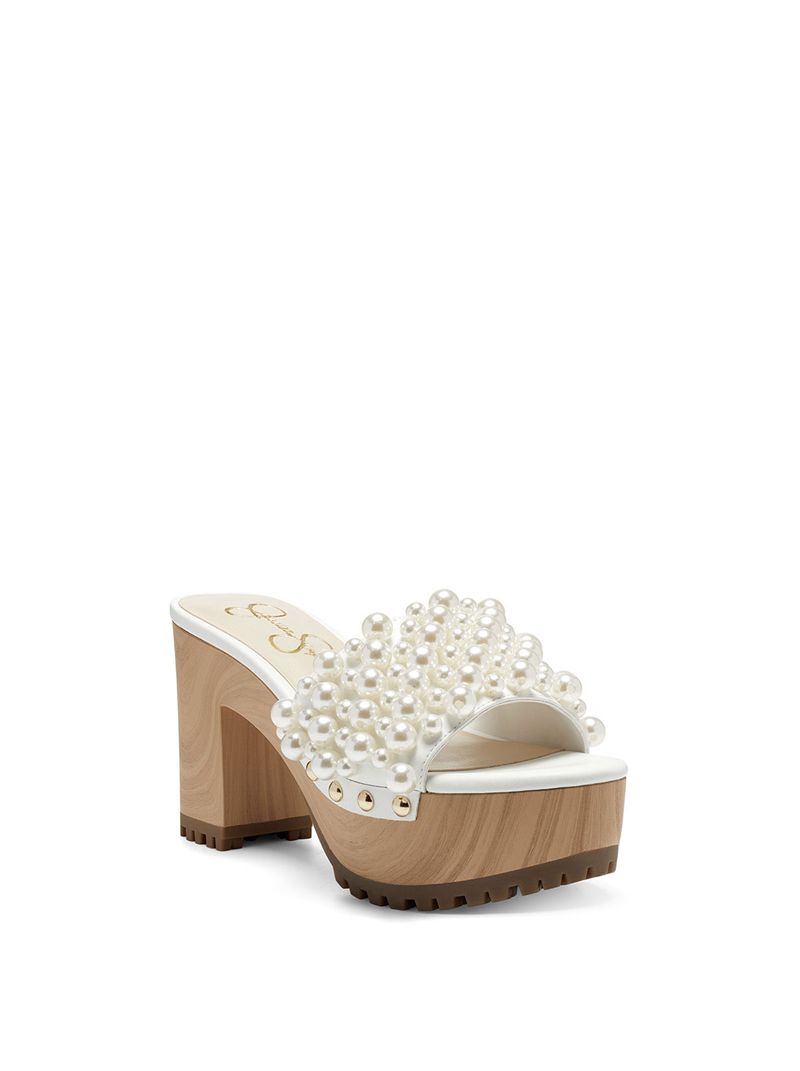 Sandalias Jessica Simpson Tel Feminino Branco | 87356XHEB