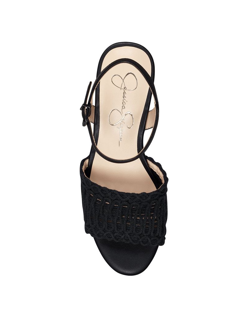 Sandalias Jessica Simpson Timia Feminino Pretas | 64239URMJ