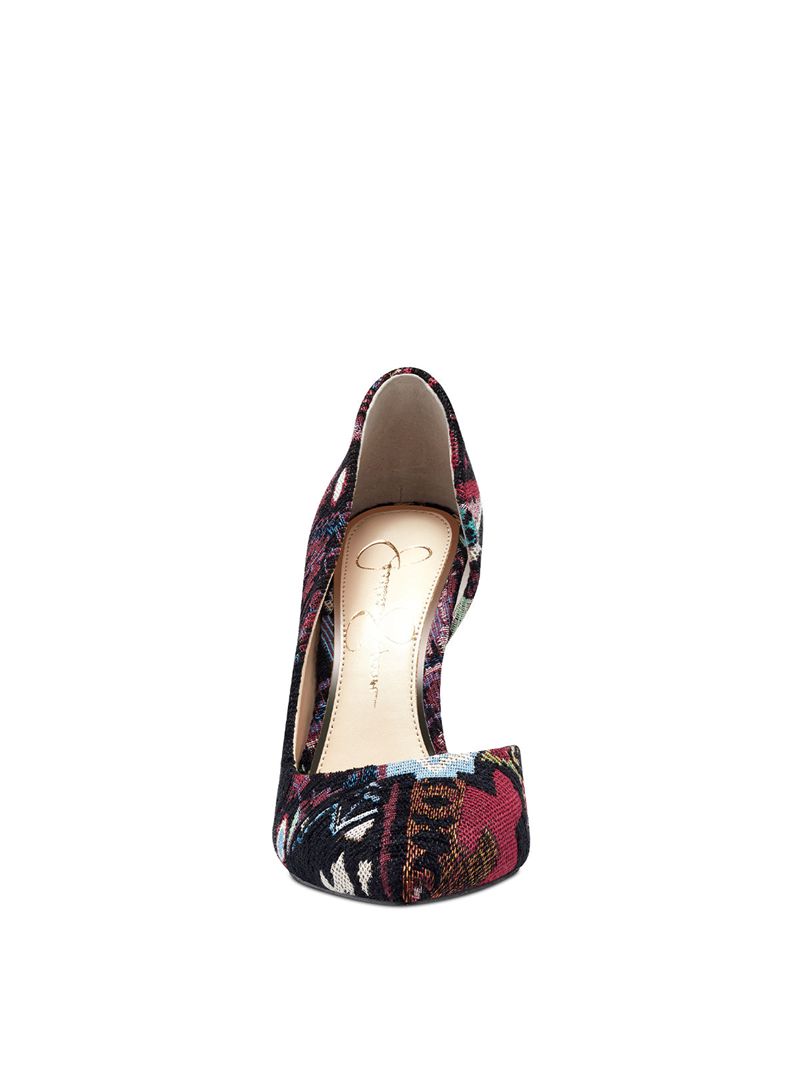 Scarpins Jessica Simpson Prizma D'Orsay Feminino Vermelhas Multicoloridas | 58163UQOT