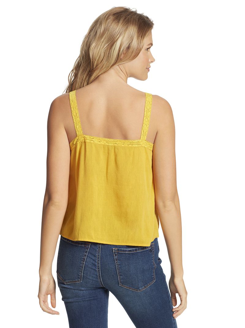 Tops Jessica Simpson Albi Renda Cami Feminino Amarelas | 47809LBFE