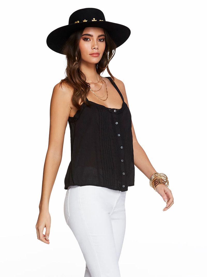 Tops Jessica Simpson Albi Renda Cami Feminino Pretas | 86127JOCU