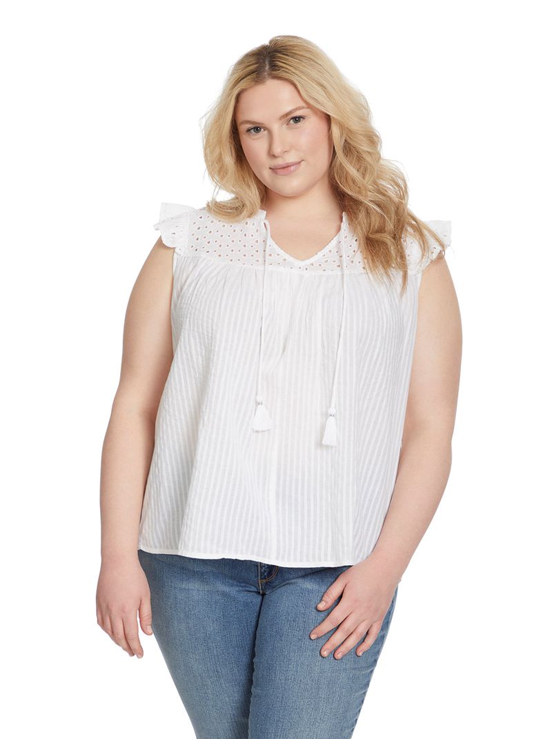 Tops Jessica Simpson Alisha Feminino Branco | 81075UZPI