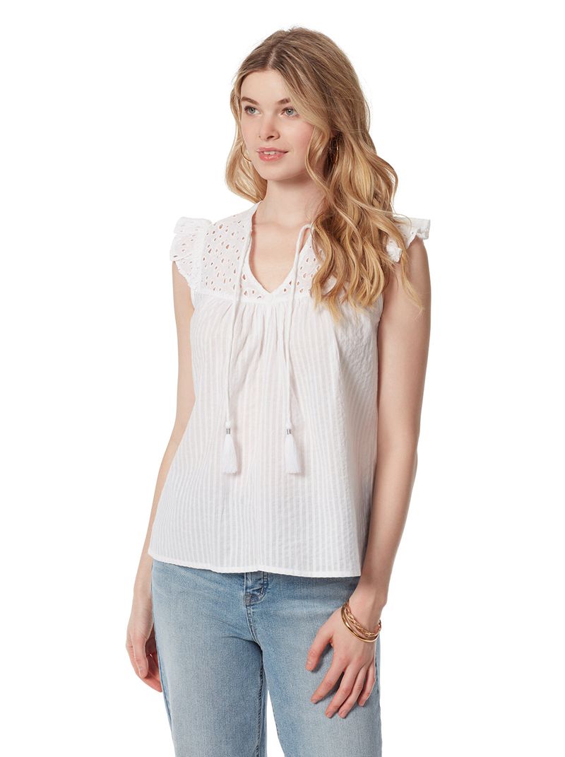 Tops Jessica Simpson Alisha Feminino Branco | 81075UZPI