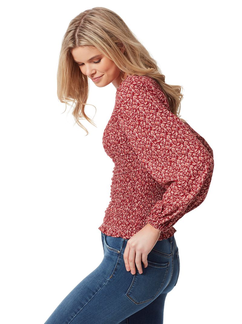 Tops Jessica Simpson Aniya Blouse Feminino Bordeaux | 53964ZKHQ