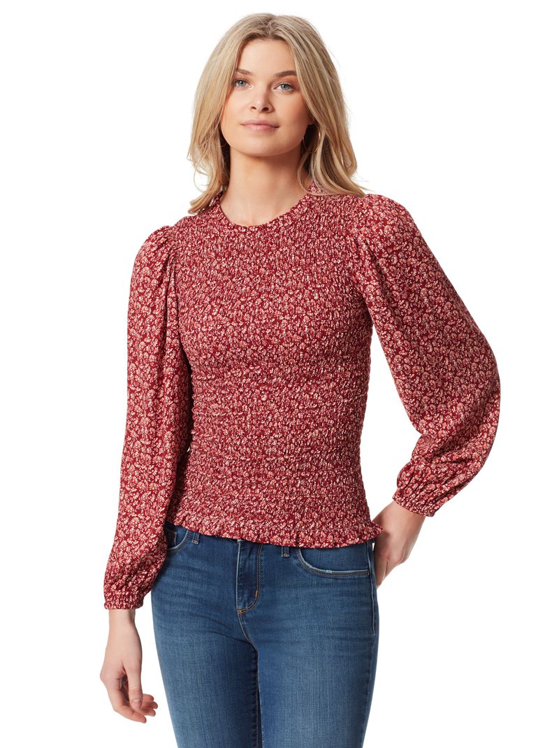 Tops Jessica Simpson Aniya Blouse Feminino Bordeaux | 53964ZKHQ