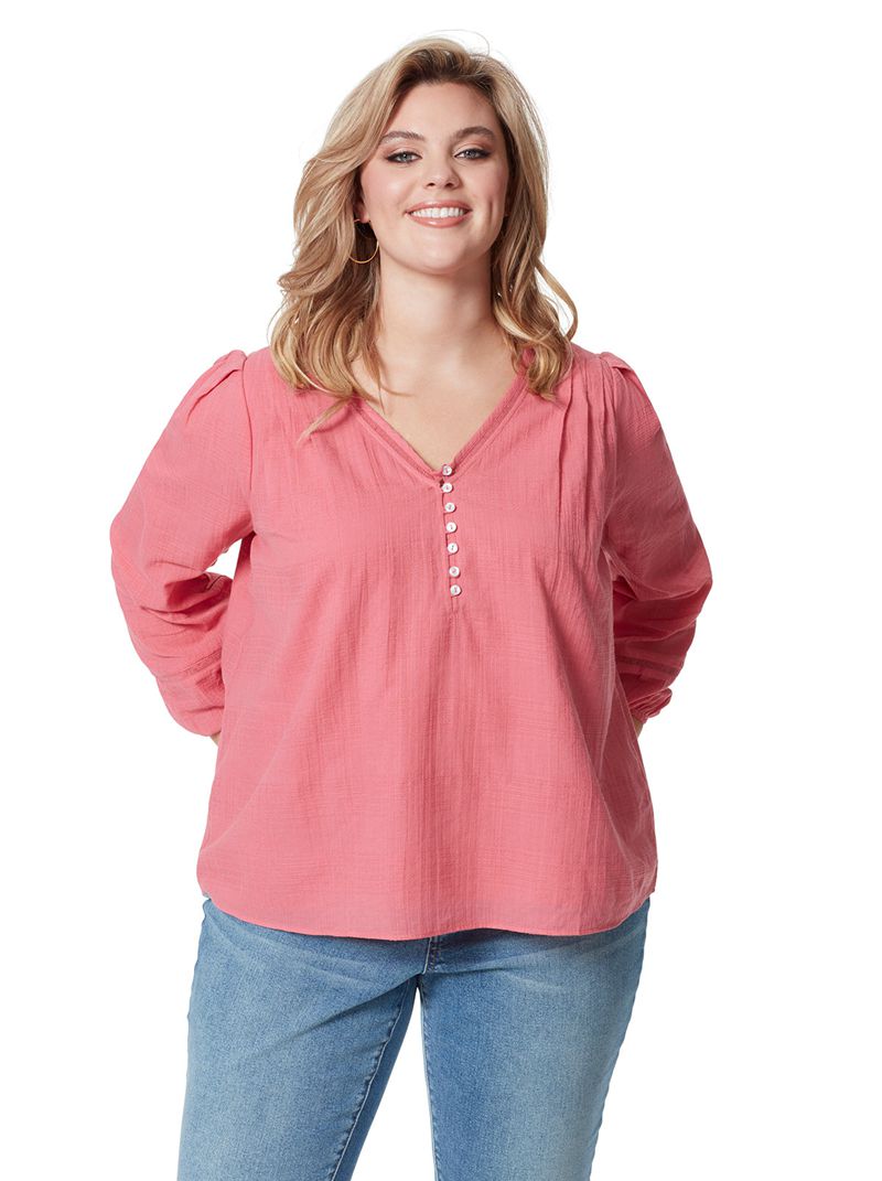 Tops Jessica Simpson Ariel Blouse Feminino Rosa | 06143CHWJ