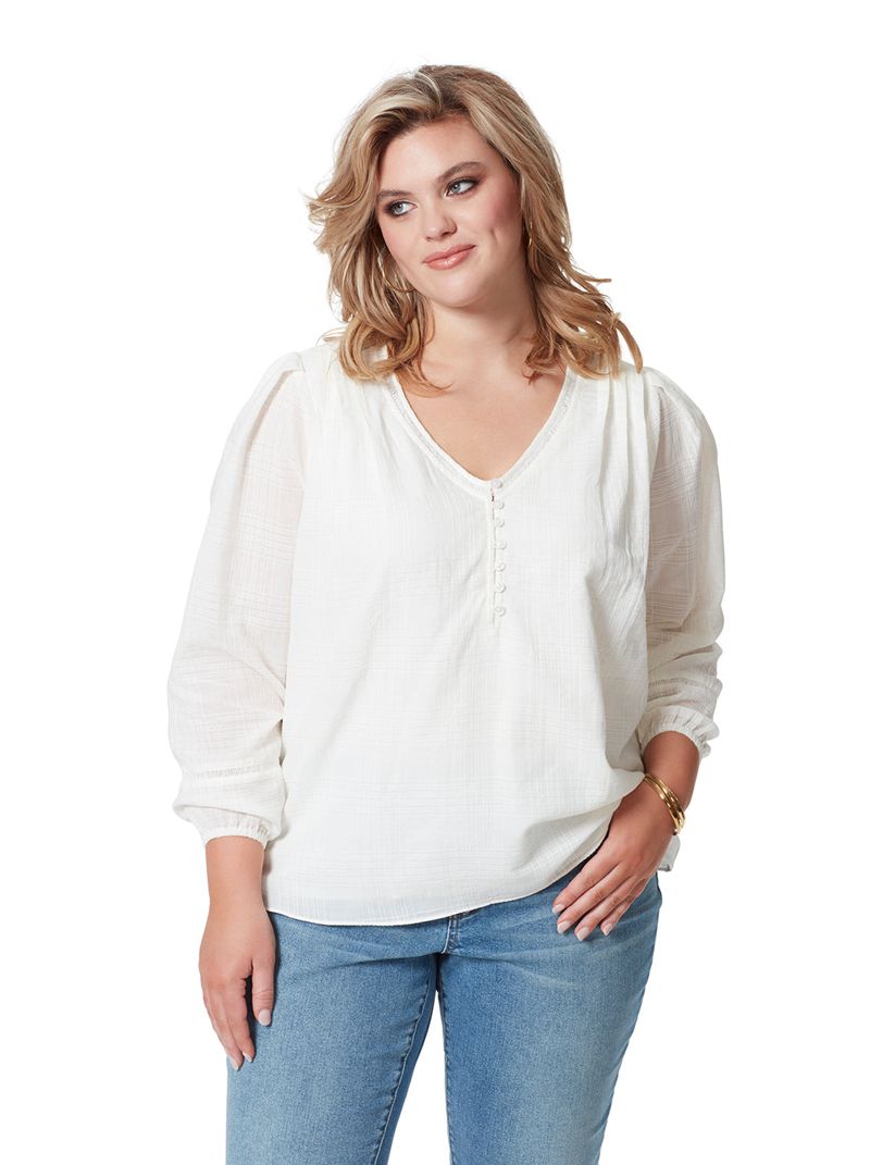 Tops Jessica Simpson Ariel Blouse Feminino Branco | 96583APRY