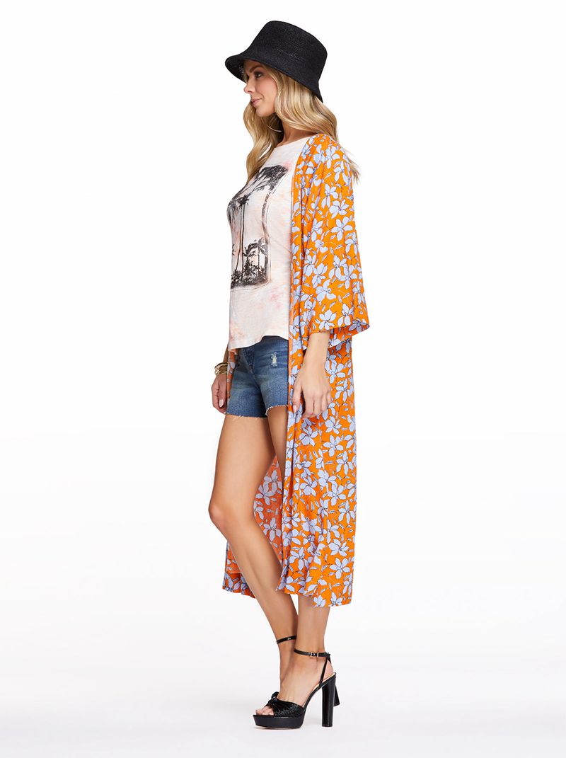 Tops Jessica Simpson Blakely Duster Feminino Laranja | 14903IXOC