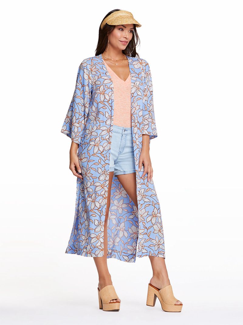 Tops Jessica Simpson Blakely Duster Feminino Azuis | 98521IVLY