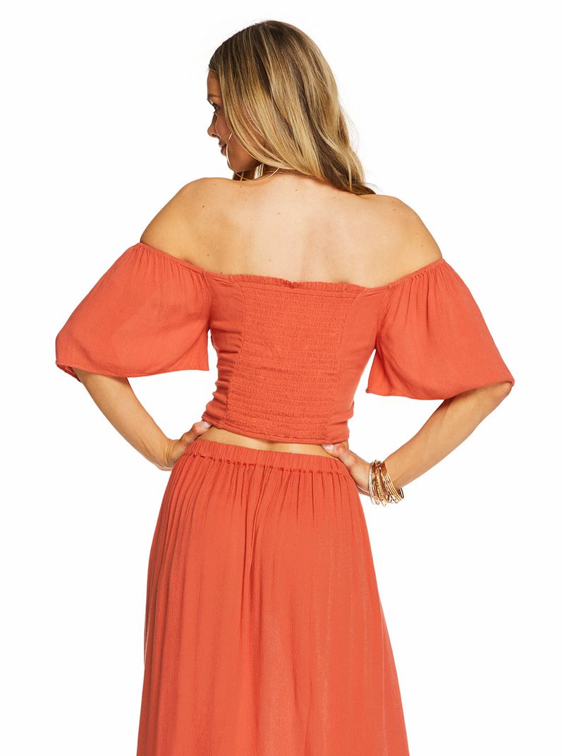 Tops Jessica Simpson Br Feminino Laranja Vermelhas | 76502ROQD