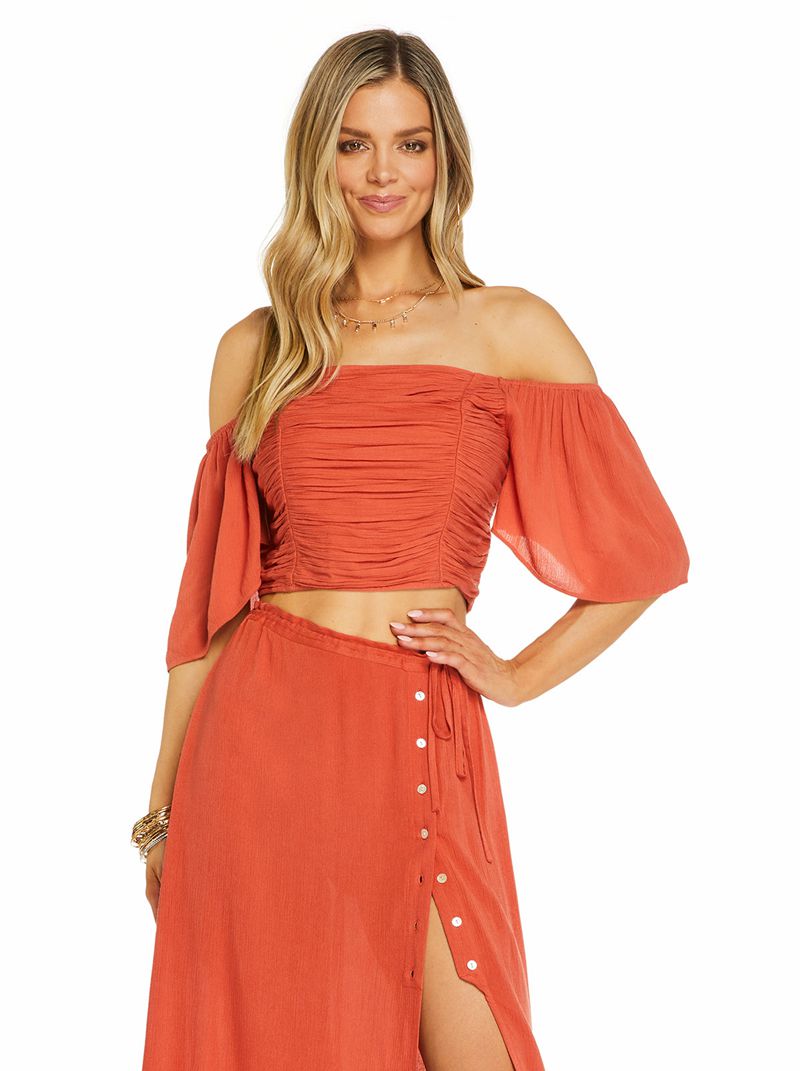 Tops Jessica Simpson Br Feminino Laranja Vermelhas | 76502ROQD