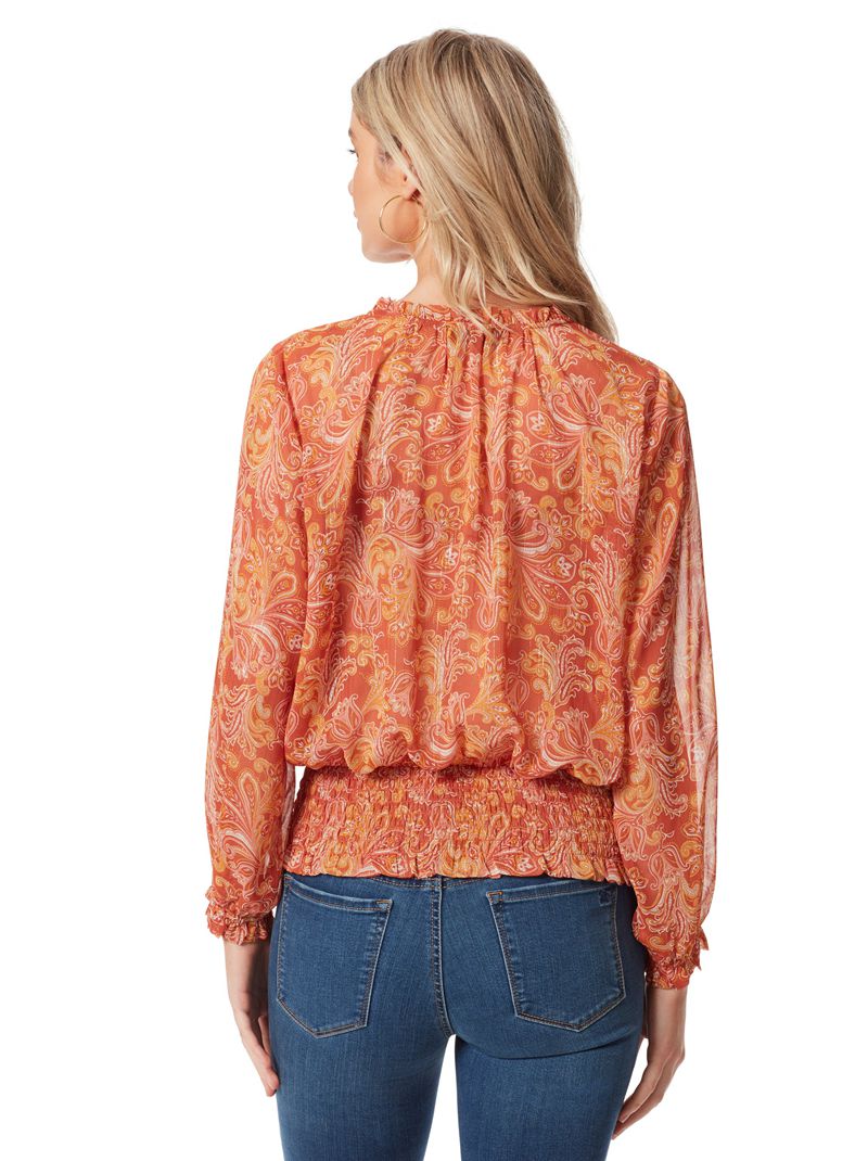 Tops Jessica Simpson Emery Blouse Feminino Laranja | 90841FTMA