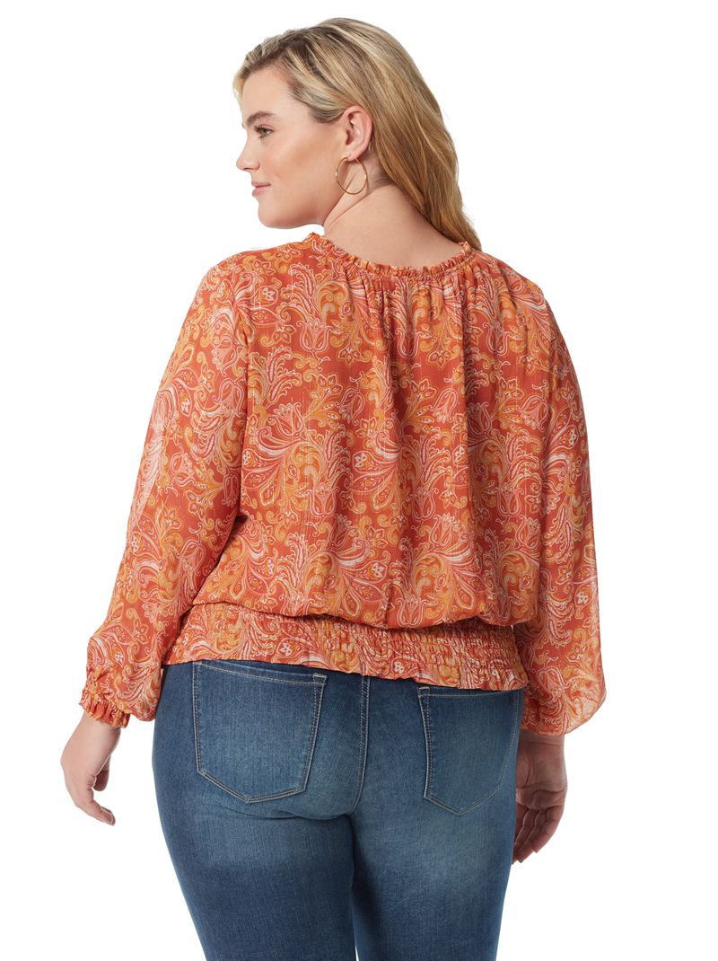 Tops Jessica Simpson Emery Blouse Feminino Laranja | 90841FTMA