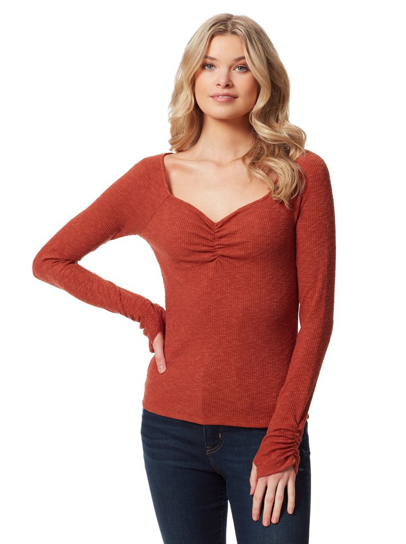 Tops Jessica Simpson Marlowe Feminino Marrom | 15372XHOQ