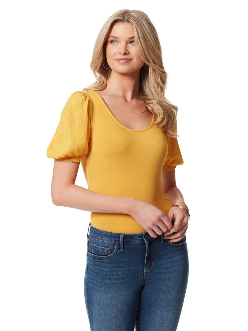 Tops Jessica Simpson Noa Feminino Amarelas | 94617KUAB