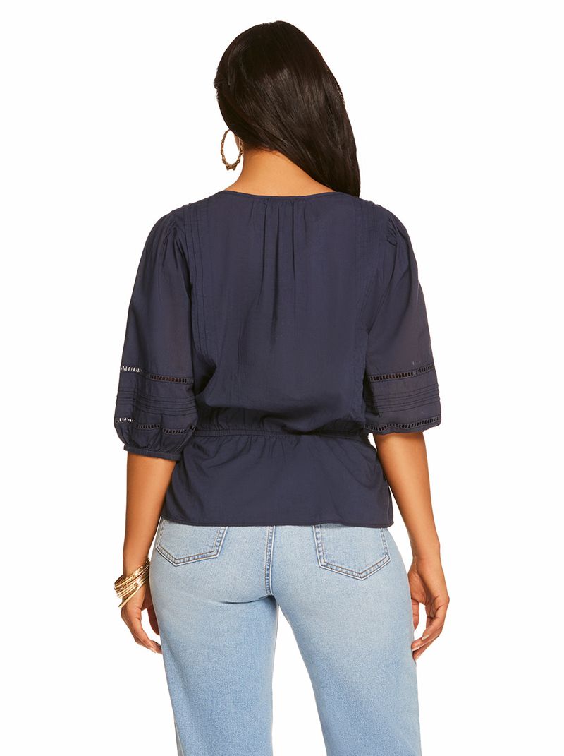 Tops Jessica Simpson Twyla Feminino Pretas Azul Claro | 98647HODJ