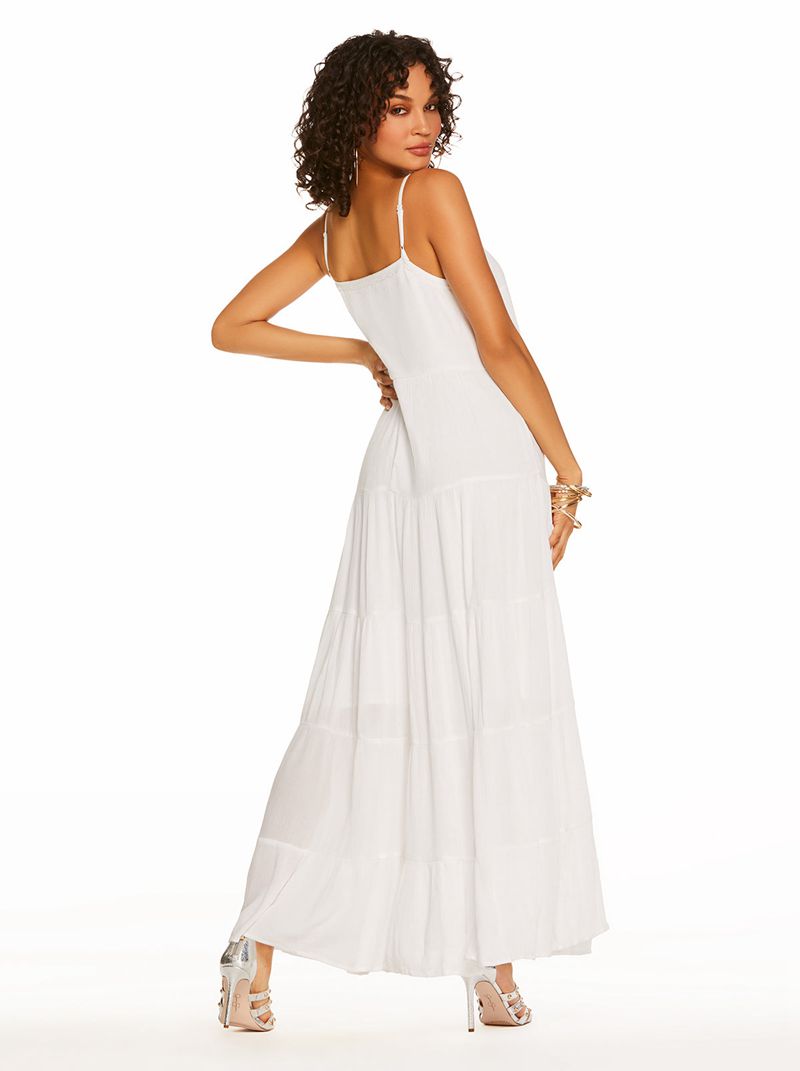 Vestidos Jessica Simpson Alanis Tier Feminino Branco | 18673CNPL