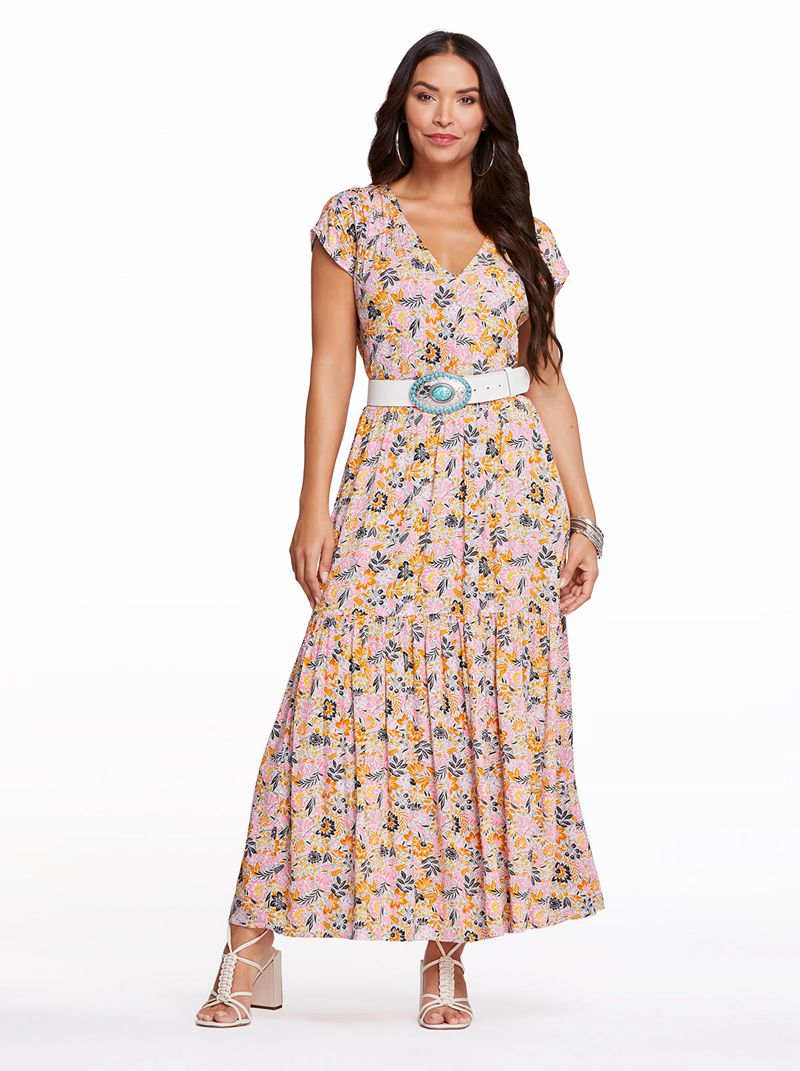 Vestidos Jessica Simpson Esther Maxi Feminino Multicoloridas | 20573ARFW