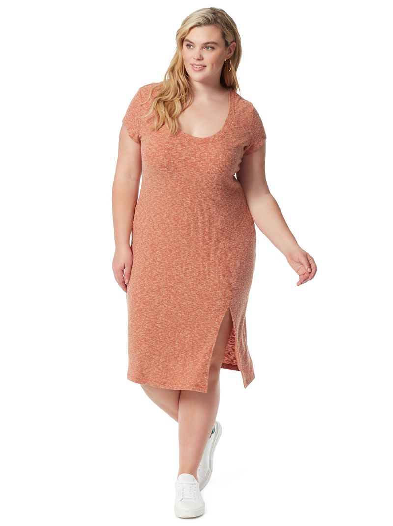 Vestidos Jessica Simpson Jax Knit Plus Feminino Marrom | 63508YFJK