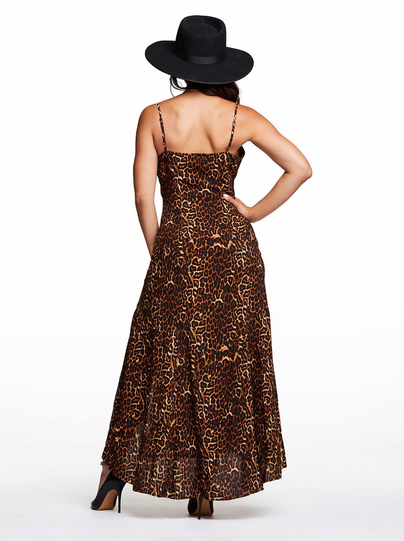 Vestidos Jessica Simpson Tennyson Slip Feminino Leopardo | 49250XQAL