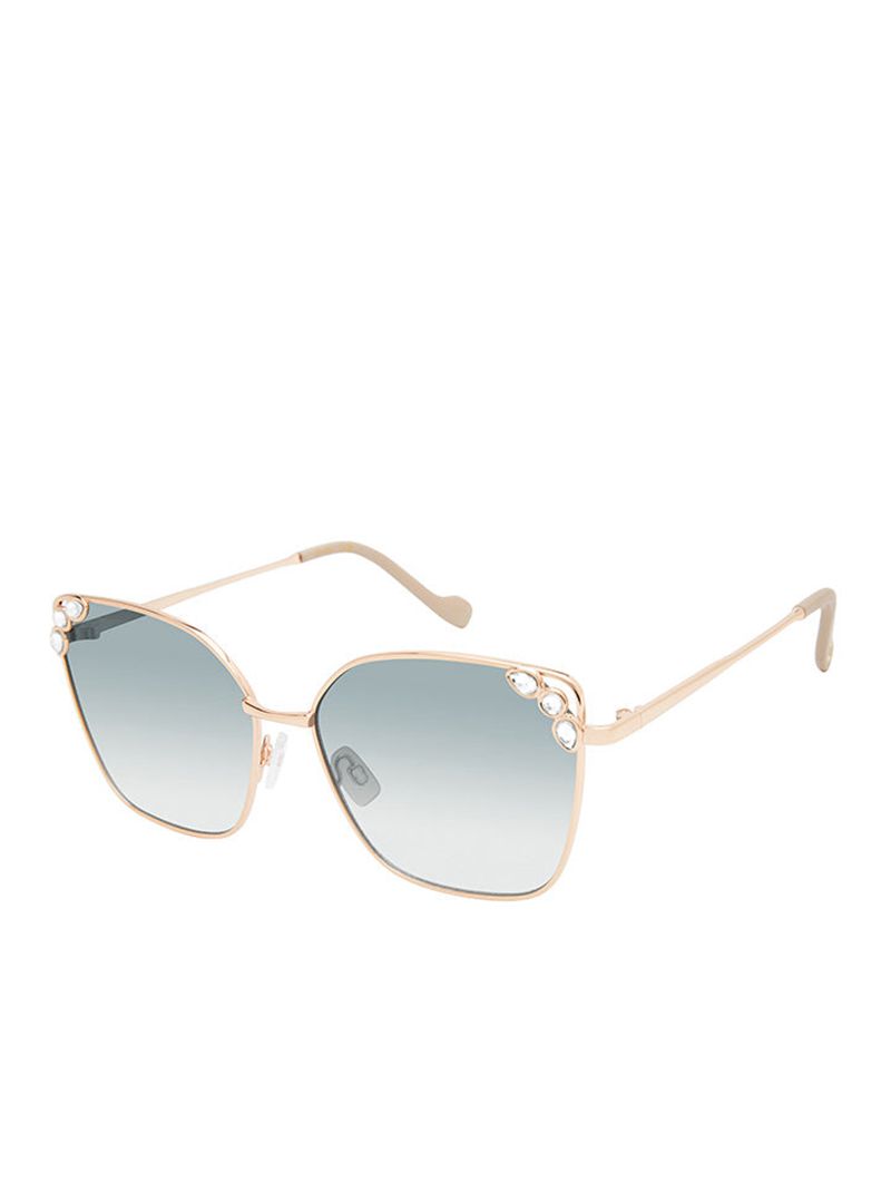 Óculos De Sol Jessica Simpson Jeweled Metal Cat-Eye Feminino Douradas Bege | 14527LIPN