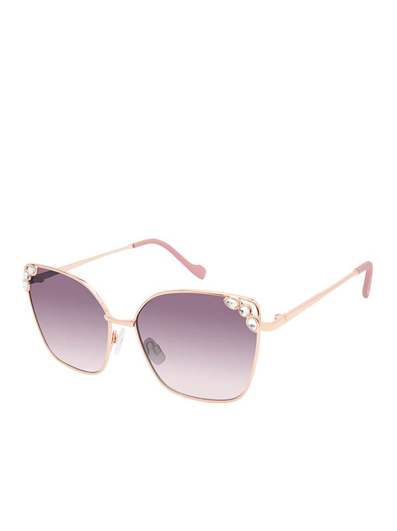 Óculos De Sol Jessica Simpson Jeweled Metal Cat-Eye Feminino Rosa Douradas Rosa | 80462ZXOS