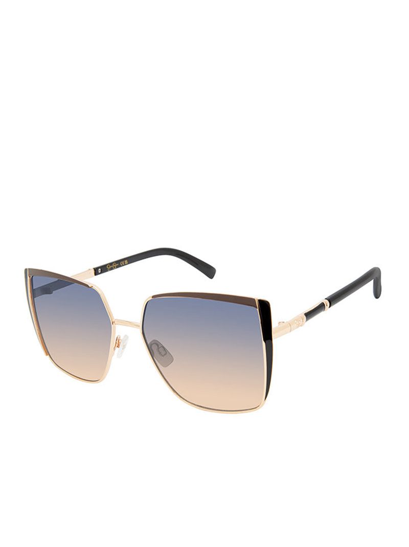 Óculos De Sol Jessica Simpson Metal Geometric Cat-Eye Feminino Douradas Marrom | 03715TKSQ