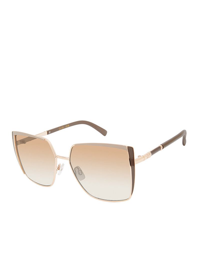 Óculos De Sol Jessica Simpson Metal Geometric Cat-Eye Feminino Douradas Bege | 04283ABQX