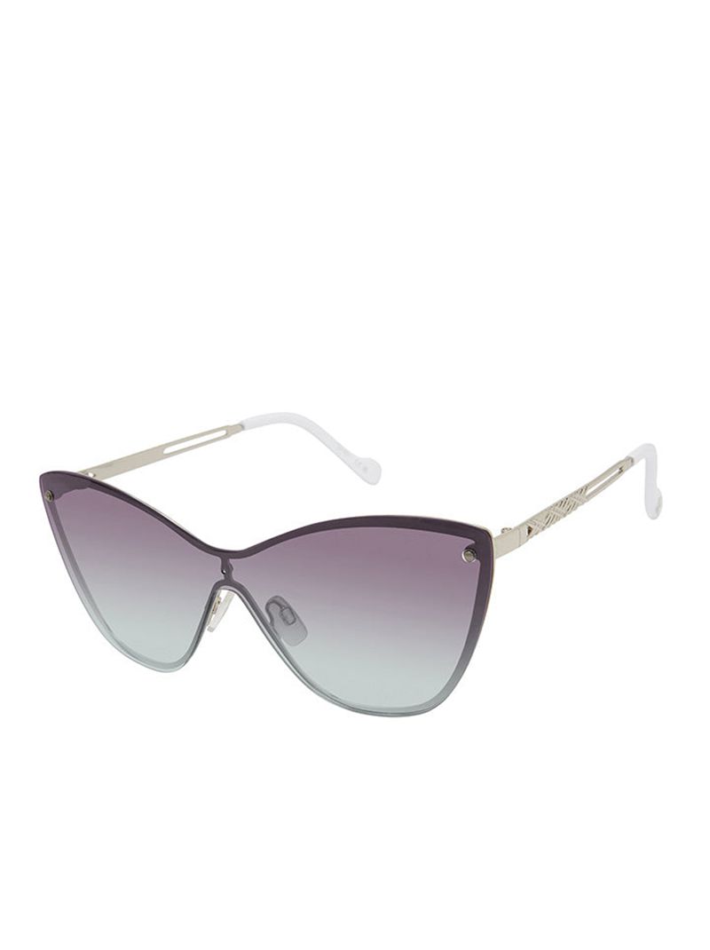 Óculos De Sol Jessica Simpson Metal Shield Cat-Eye Feminino Prateadas Branco | 19850CSIF