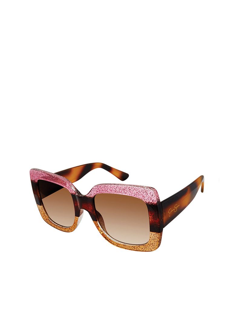 Óculos De Sol Jessica Simpson Ombre Glitter Feminino Rosa Laranja | 31928GWPM