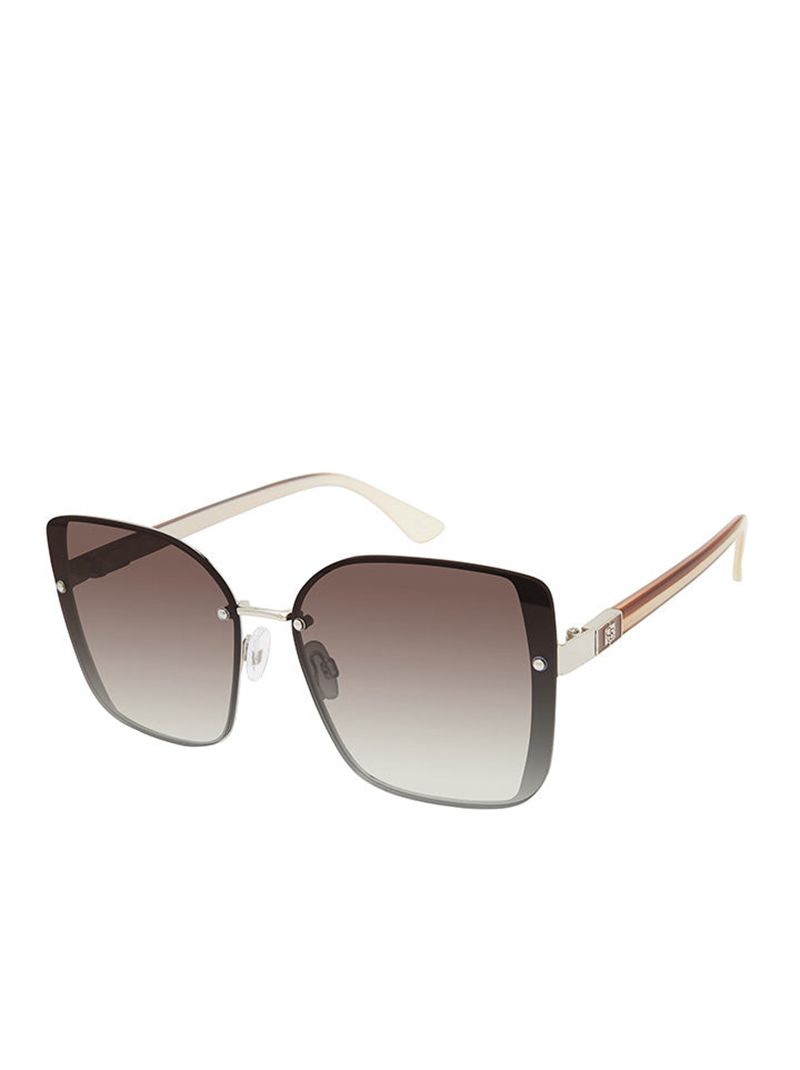 Óculos De Sol Jessica Simpson Oversized Metal Square with Enamel Feminino Prateadas Marrom | 37406BSIZ