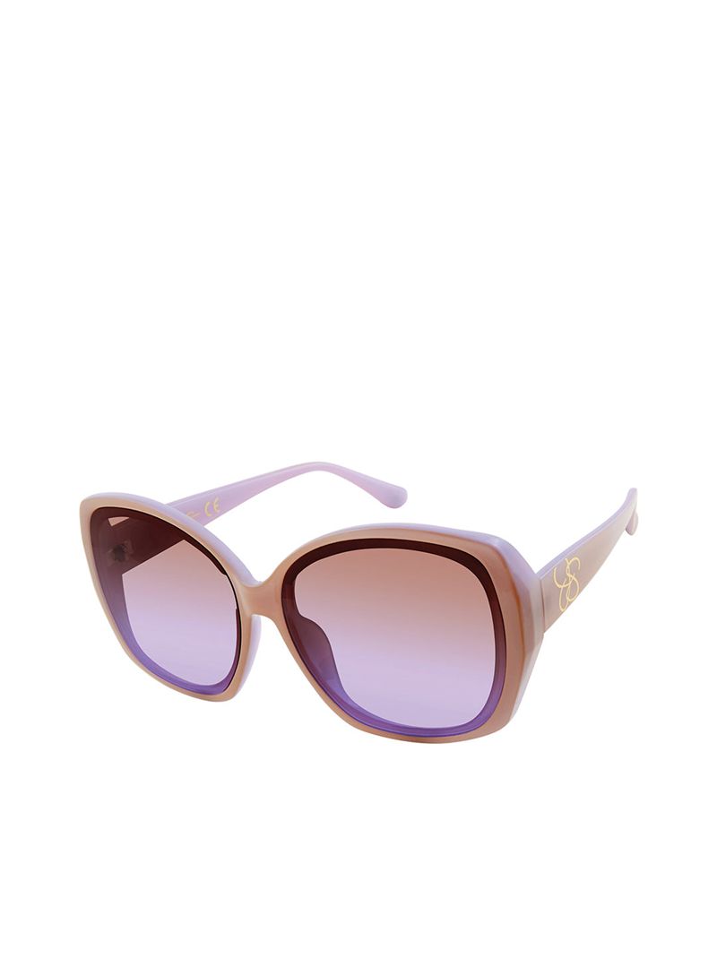 Óculos De Sol Jessica Simpson Two Tone Geometric Feminino Bege Roxo | 25736WZBO